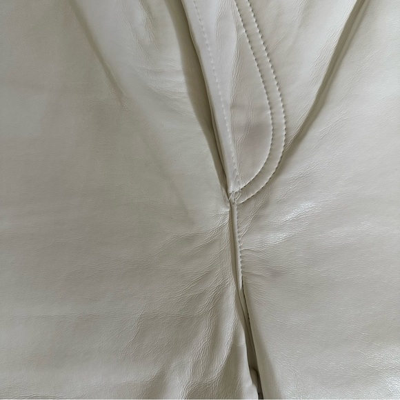 Agolde Recycled Leather Criss Cross Straight white Leather Pants - Picture 8 of 14